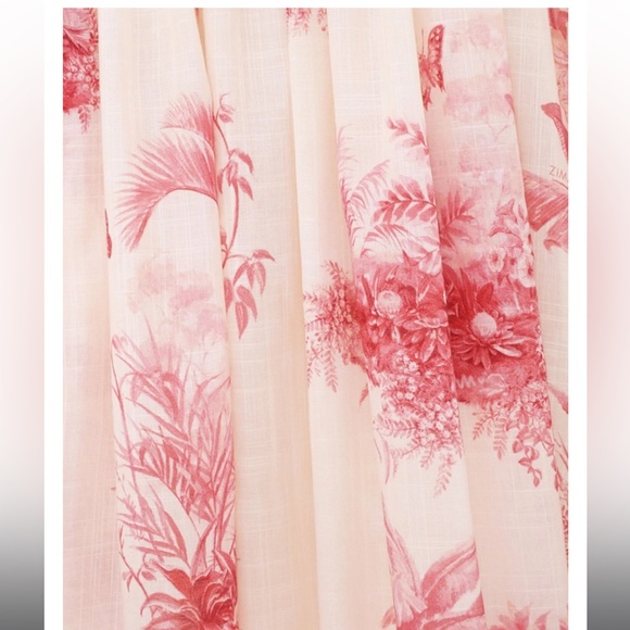 NWT ZIMMERMANN Pink Palm Waverly Corset Midi Dress Size OP - Picture 14 of 14